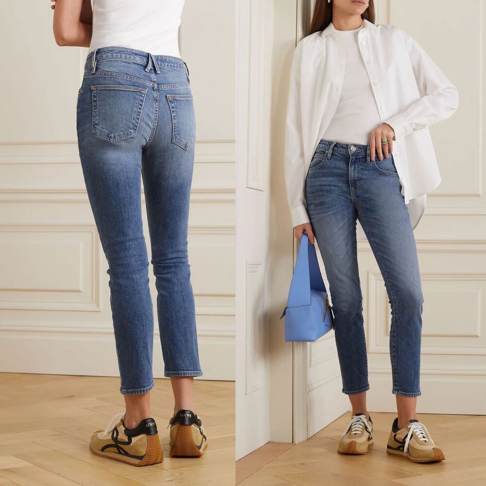 SLVRLAKE Lou Lou Slim Straight Jeans Size 28 Mid Rise Blue Denim